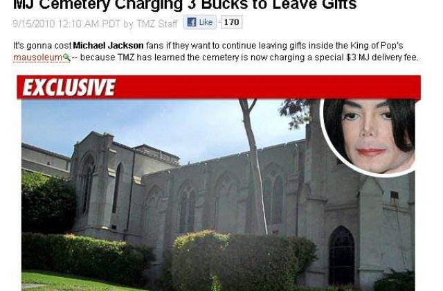 Fanii M. Jackson, taxati pentru florile depuse la mormant