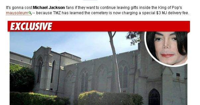 Fanii M. Jackson, taxati pentru florile depuse la mormant