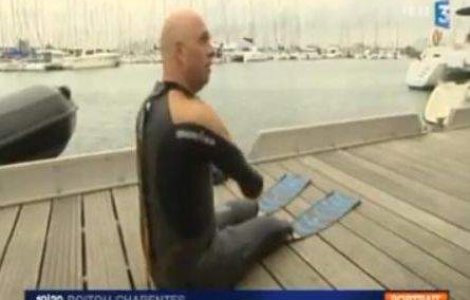  Video  Un francez fara maini si picioare a traversat inot Canalul Manecii