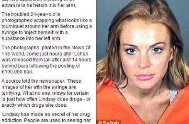 Lindsay Lohan, fotografiata in timp ce se droga