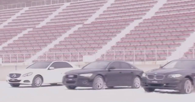  Video  Audi vs BMW vs Mercedes pe zapada. Cine castiga?