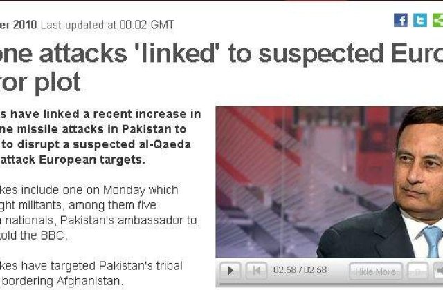 Atacurile cu avioane fara pilot in Pakistan, legate de amenintarile din Europa