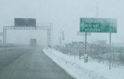 Circulatie ingreunata din cauza viscolului pe autostrazile A2 si A3