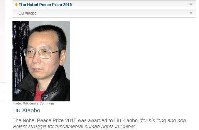 Premiul Nobel pentru Pace, acordat disidentului chinez Liu Xiaobo