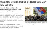 [VIDEO] Zeci de raniti la Belgrad, pe fondul desfasurarii Gay Pride