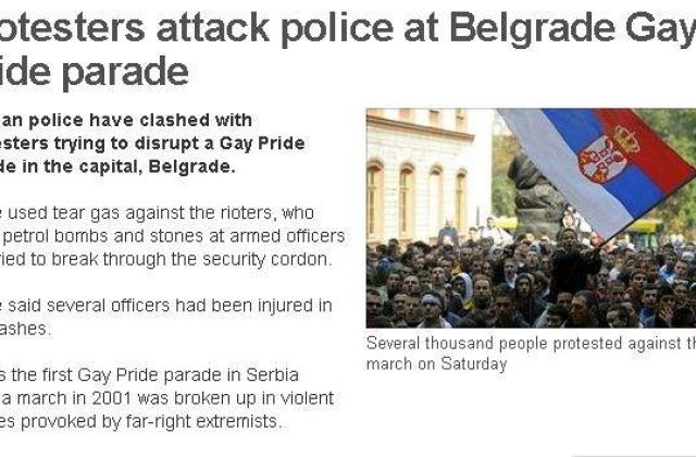 [VIDEO] Zeci de raniti la Belgrad, pe fondul desfasurarii Gay Pride