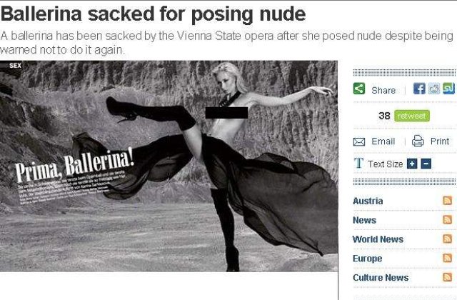 [VIDEO] Balerina concediata pentru ca a pozat in reviste sexy