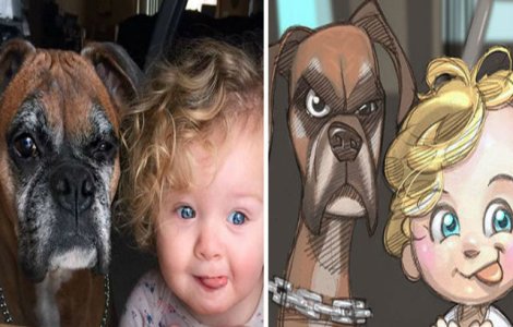  Top  9 ilustratii adorabile inspirate de fotografii haioase cu animale