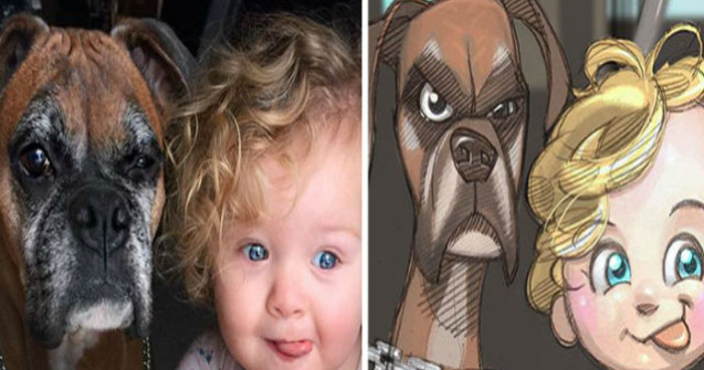  Top  9 ilustratii adorabile inspirate de fotografii haioase cu animale