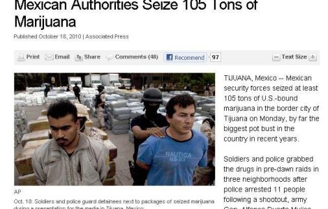 Tijuana: Cea mai mare captura de marijuana din ultimii 10 ani