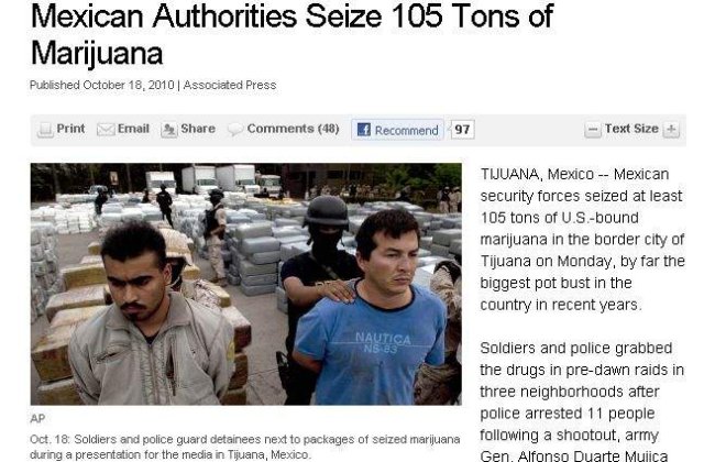 Tijuana: Cea mai mare captura de marijuana din ultimii 10 ani