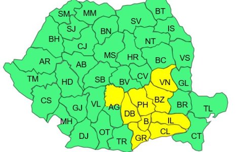 Cod galben de ninsori si viscol in Bucuresti si noua judete, pana joi