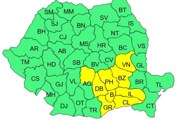 Cod galben de ninsori si viscol in Bucuresti si noua judete, pana joi dimineata