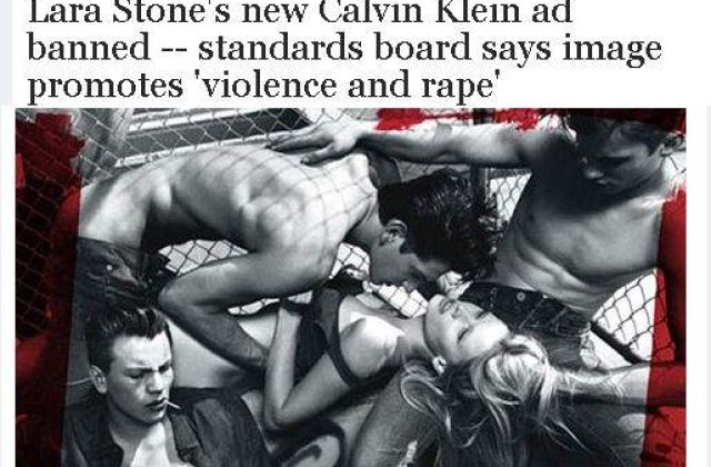 Reclama Calvin Klein, interzisa pentru ca "promoveaza violul"