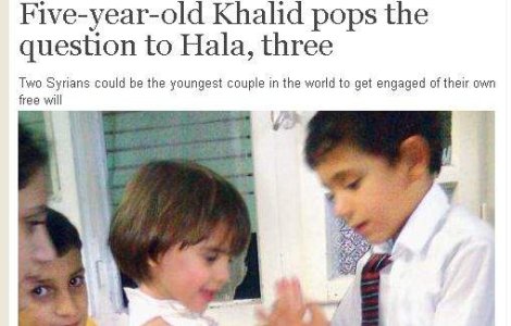 Siria: Baietel de 5 ani, logodit cu o fetita de 3 ani