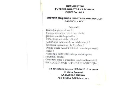 Apel catre bucuresteni: Veniti la protest!