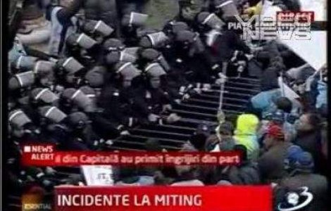  Video  Incidente violente la mitingul din Capitala