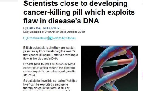 Pilula anti-cancer, comercializata peste cativa ani?