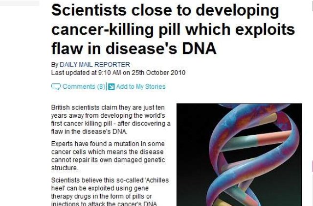 Pilula anti-cancer, comercializata peste cativa ani?