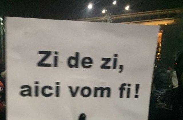 Peste 100 de oameni in Piata Victoriei, in a 23-a zi de manifestatii