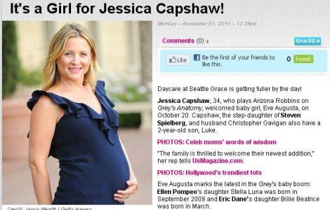 Jessica Capshaw, din nou mamica