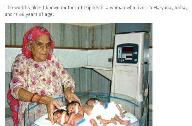 O femeie de 66 de ani a nascut tripleti