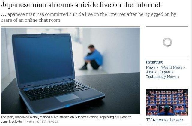 Sinuciderile live, preferatele japonezilor