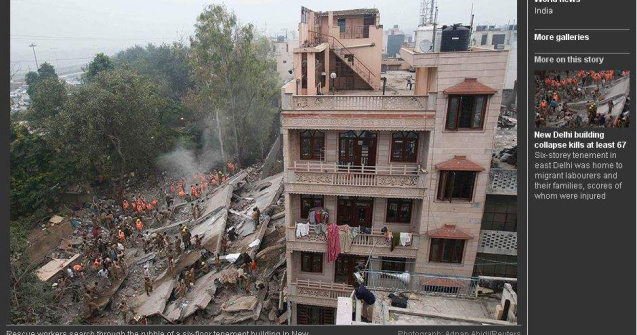 Zeci de morti, dupa prabusirea unei cladiri in India