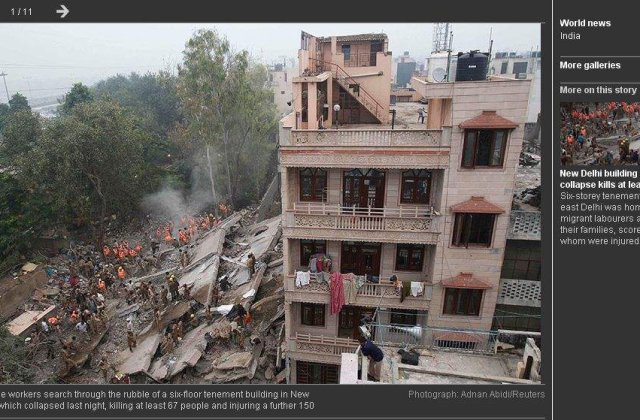 Zeci de morti, dupa prabusirea unei cladiri in India