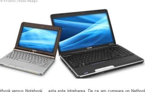 Laptop vs. netbook: 10 lucruri pe care trebuie sa le stiti