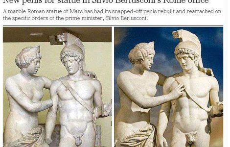 Berlusconi a adaugat un penis unei statui romane istorice