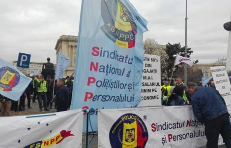 Mitingul politistilor s-a incheiat. Liderii sindicali, nemultumiti