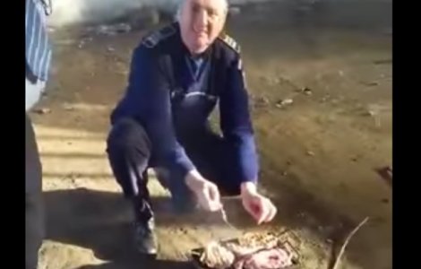 Patru politisti din Capitala sunt audiati dupa ce au facut gratar in timpul serviciului, intr-o hala din Giulesti