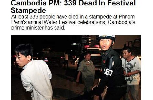 [VIDEO] 378 de morti si 755 de raniti, in urma unei busculade in Cambodgia