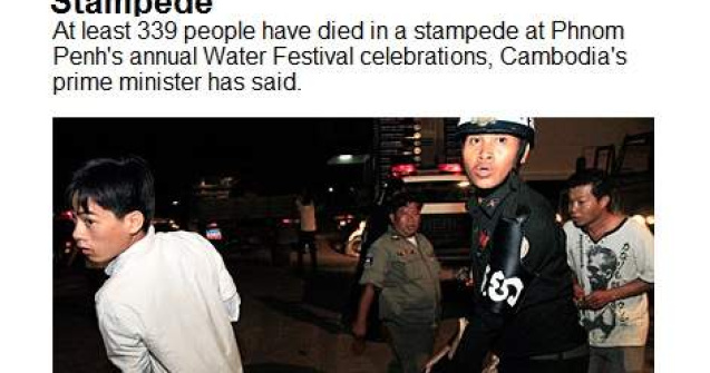  Video  378 de morti si 755 de raniti, in urma unei busculade in Cambodgia