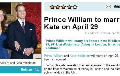 Printul William a stabilit data nuntii