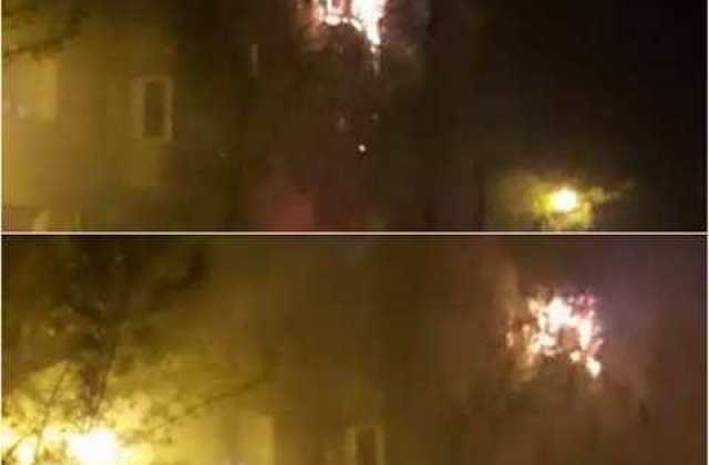 [VIDEO] Un apartament a fost cuprins de flacari in sectorul doi al Capitalei