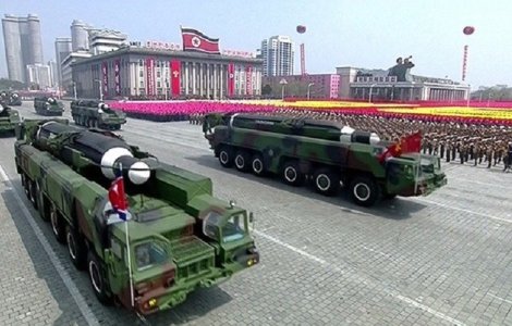 VIDEO Coreea de Nord ameninta SUA cu atacuri nucleare si organizeaza o parada militara impresionanta