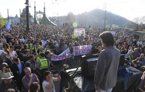Mii de unguri au protestat la Budapesta fata de Guvern