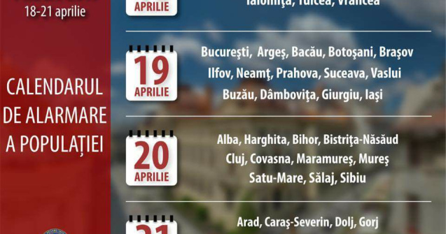 Sirenele care anunta situatiile de urgenta vor fi testate miercuri