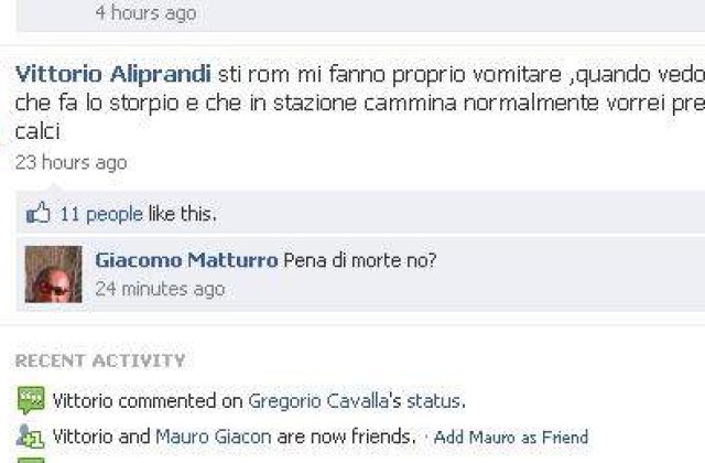 Consilier municipal italian: Romii imi provoaca greata