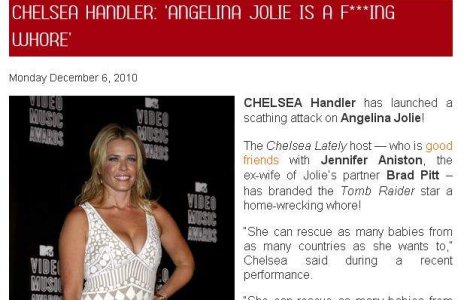  Video  Chelsea Handler : "Angelina Jolie este o nenorocita"