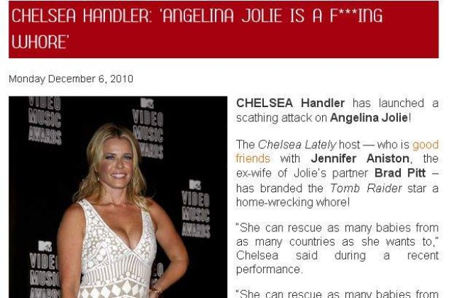 [VIDEO] Chelsea Handler : "Angelina Jolie este o nenorocita"