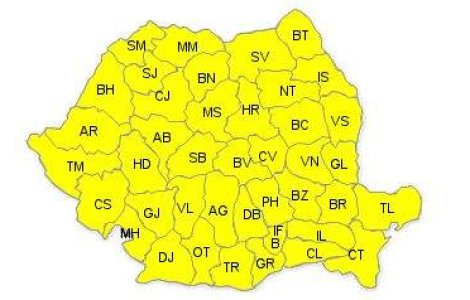 Atentionare cod galben de ninsoare, vant si ger in toata tara