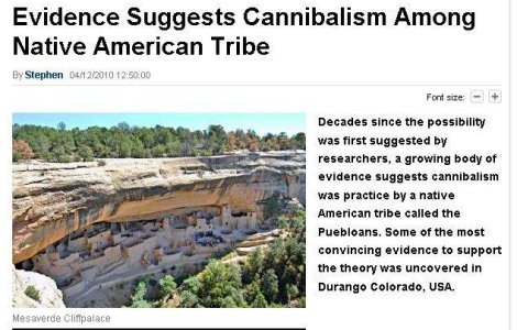 Vechii americani practicau canibalismul