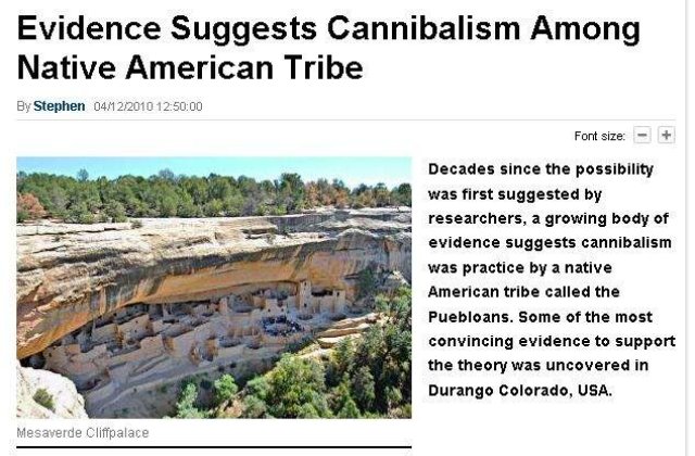 Vechii americani practicau canibalismul