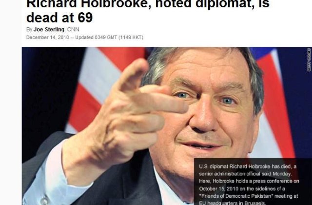 Americanul care a facut pace in Bosnia a murit