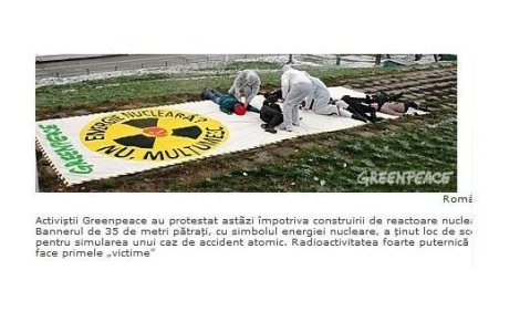 Actiune Greenpeace impotriva reactoarelor nucleare
