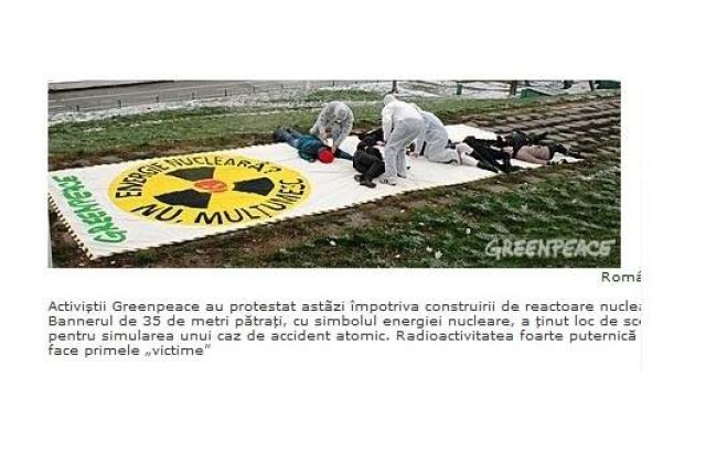 Actiune Greenpeace impotriva reactoarelor nucleare