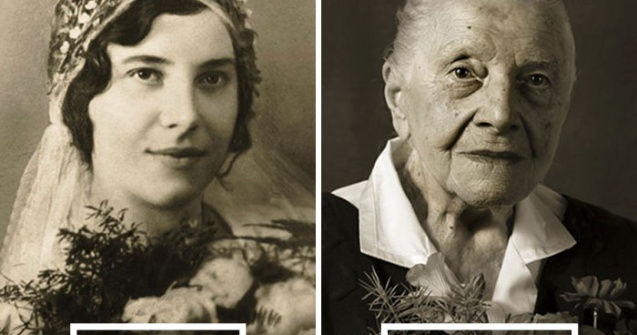  Top  10 imagini fascinante cu persoane fotografiate in tinerete si la varsta de 100 de ani